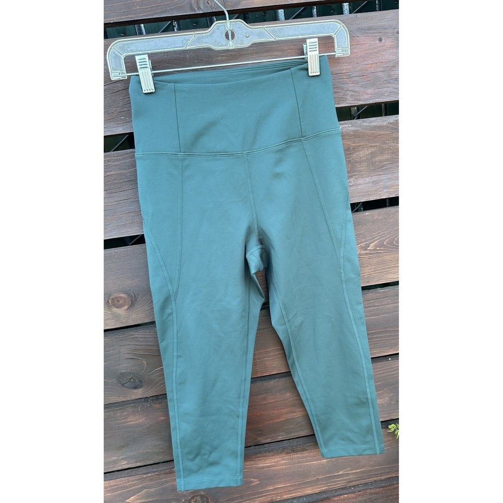 girlfriend collective Leggings Compressive Hi‎ Rise Hunter Green Pockets Size S